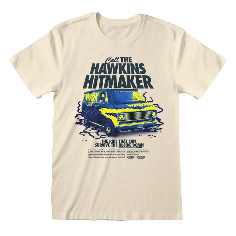 STRANGER THINGS - HAWKINS HITMAKER - T-Shirt Stone sold by Spiral Direct