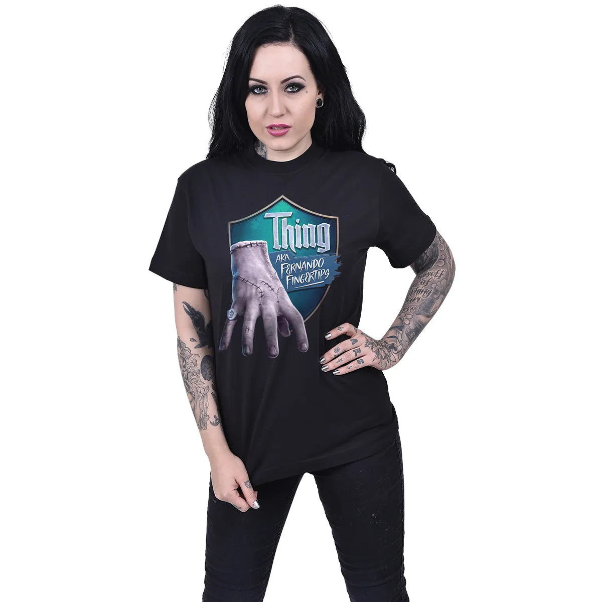 THING - 'FERNANDO FINGERTIPS' - Front Print T-Shirt Black sold by Spiral Direct product image thumbnail 2