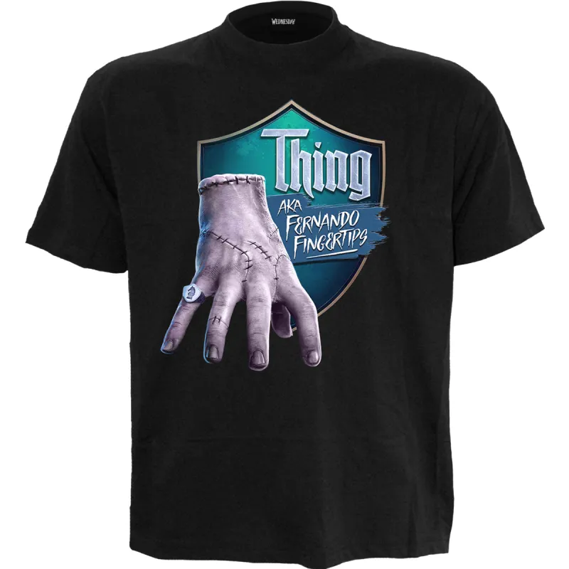 THING - 'FERNANDO FINGERTIPS' - Front Print T-Shirt Black sold by Spiral Direct