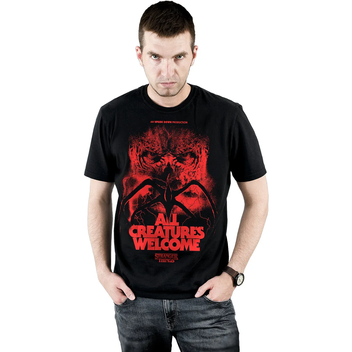 ALL CREATURES WELCOME - Front Print T-Shirt Black sold by Spiral Direct product image thumbnail 2