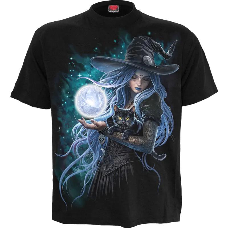 MYSTIC MOON - Front Print T-Shirt Black sold by Spiral Direct