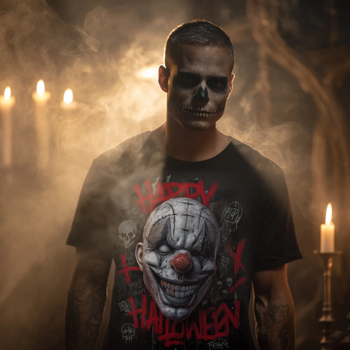 HAPPY HORROWEEN - T-Shirt Black sold by Spiral Direct product image thumbnail 4