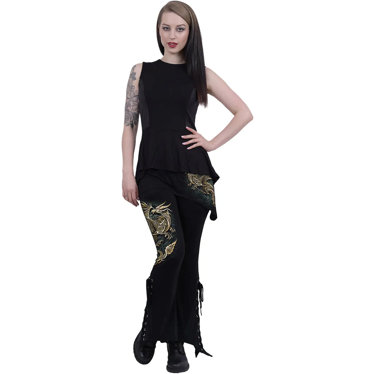 CELTIC DRAGON - 2in1 Boot-Cut Leggings with Micro Slant Skirt sold by Spiral Direct product image thumbnail 2