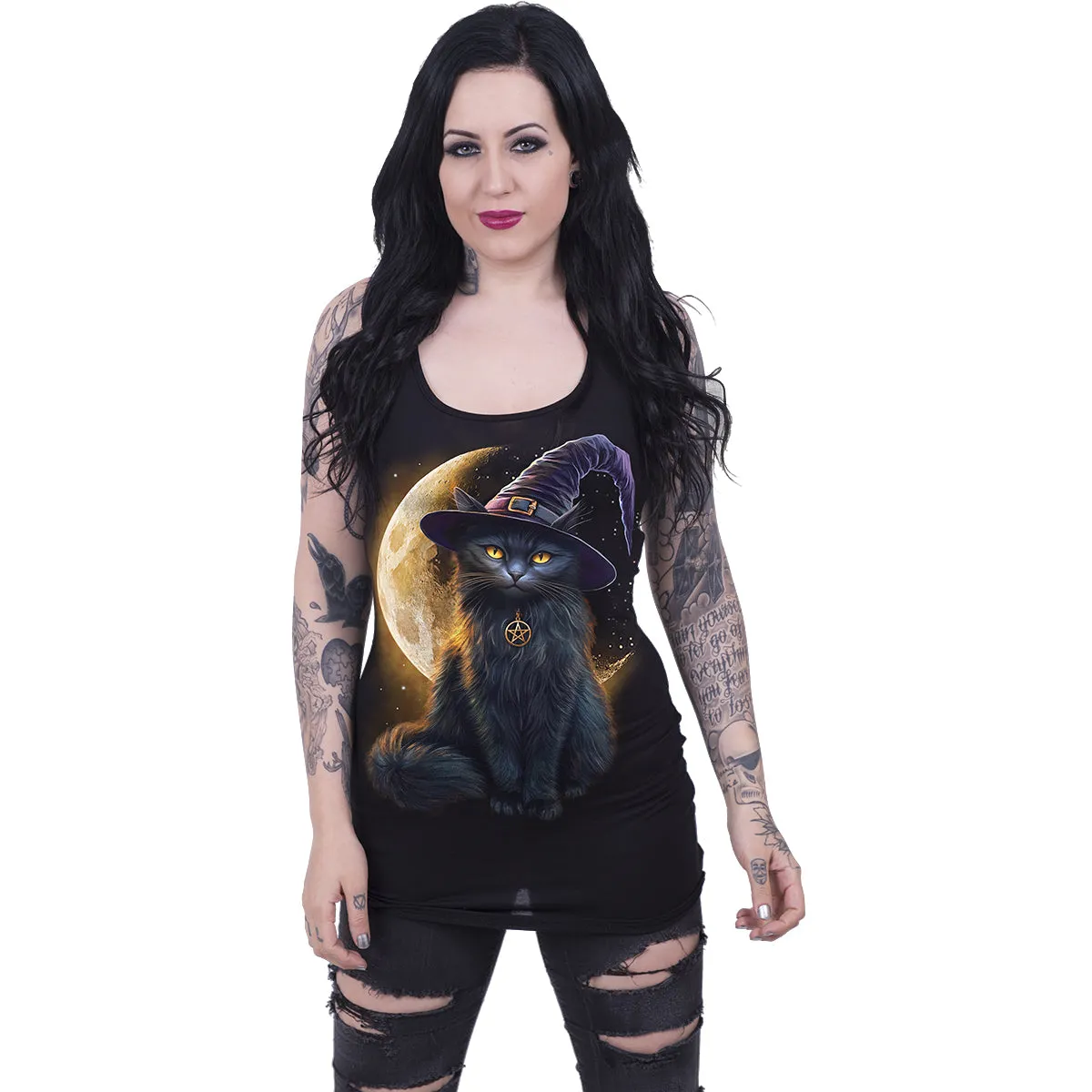 FAMILIAR MAGIC - Razor Back Top Black sold by Spiral Direct product image thumbnail 3