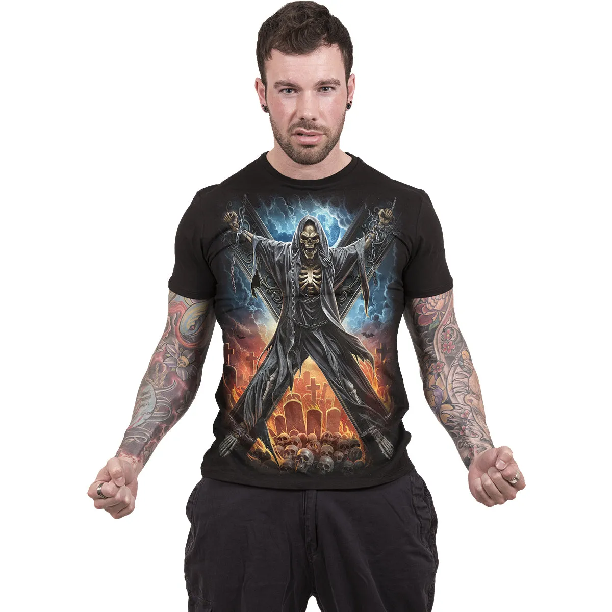 CROSSED OVER - T-Shirt Black sold by Spiral Direct product image thumbnail 3