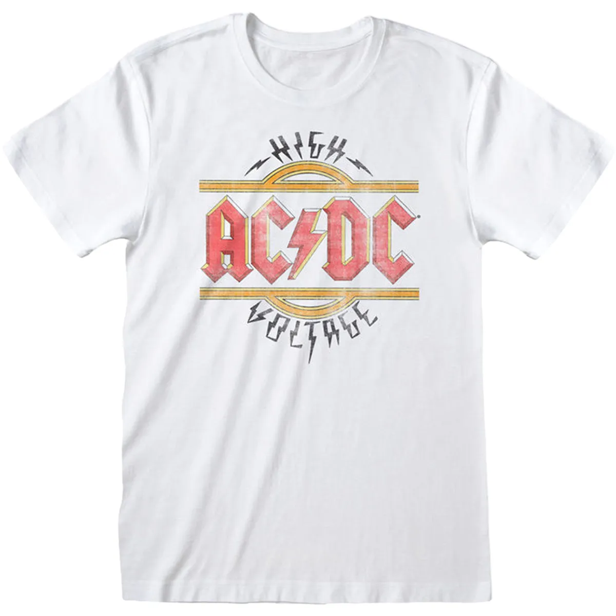 AC/DC - VINTAGE HIGH VOLTAGE - T-SHIRT - Front Print T-Shirt White sold by Spiral Direct