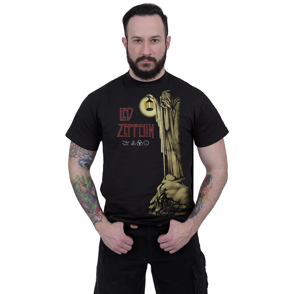 LED ZEPPELIN - HERMIT - T-SHIRT - Front Print T-Shirt Black sold by Spiral Direct product image thumbnail 2