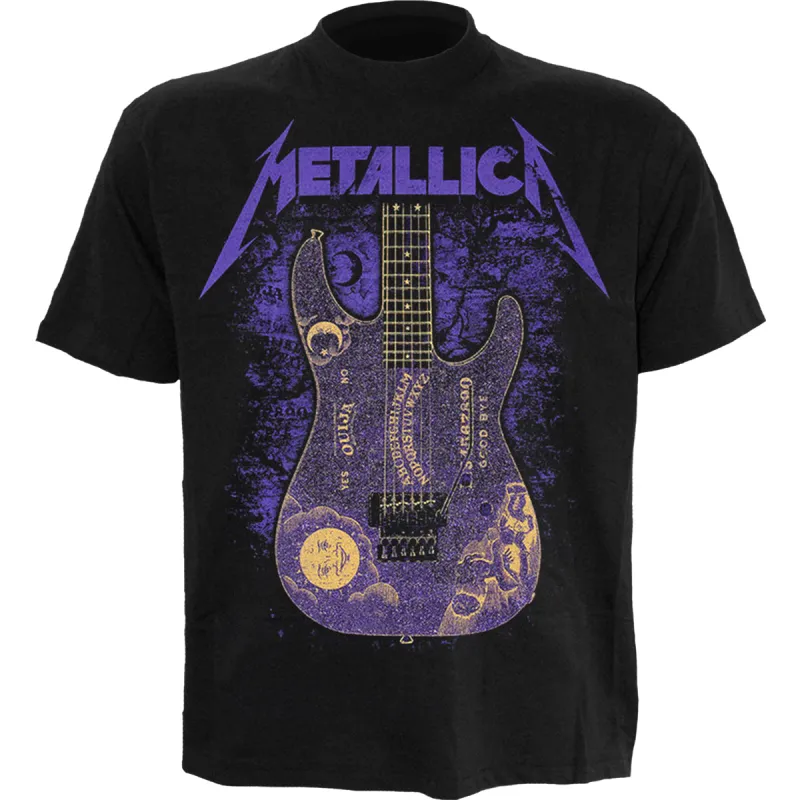 METALLICA - OUIJA PURPLE - T-SHIRT - Front Print T-Shirt Black sold by Spiral Direct