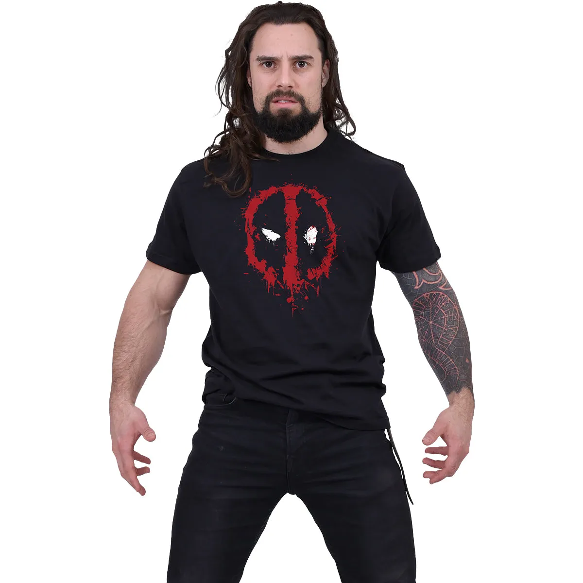 MARVEL DEADPOOL - SPLAT - Front Print T-Shirt Black sold by Spiral Direct product image thumbnail 2