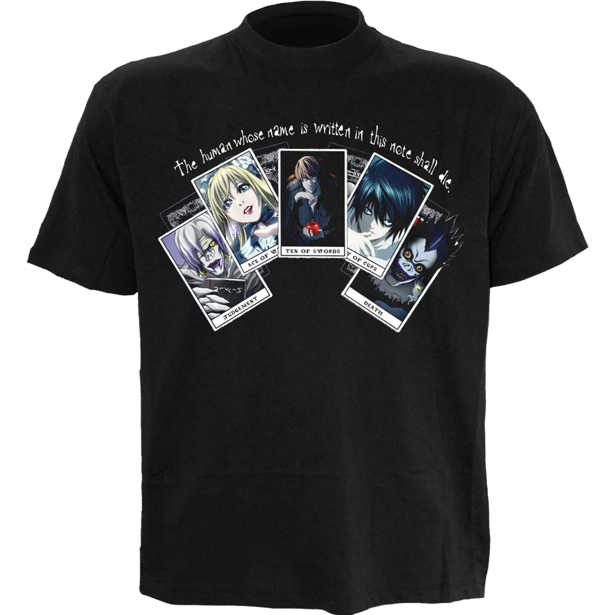 DEATH NOTE - PLAYING CARDS - Front Print T-Shirt Black sold by Spiral Direct