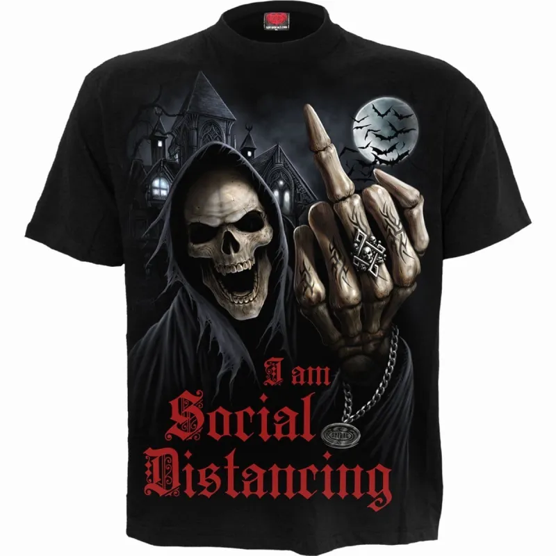SOCIAL DISTANCE - T-Shirt Black sold by Spiral Direct