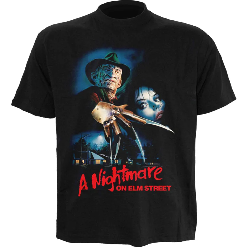 A NIGHTMARE ON ELM STREET - LOGO POSTER - Front Print T-Shirt Black sold by Spiral Direct