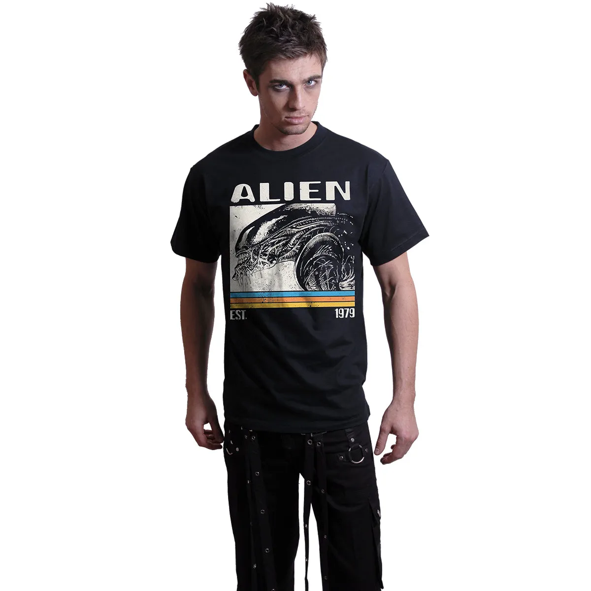 ALIEN - RETRO BARS - Front Print T-Shirt Black sold by Spiral Direct product image thumbnail 3