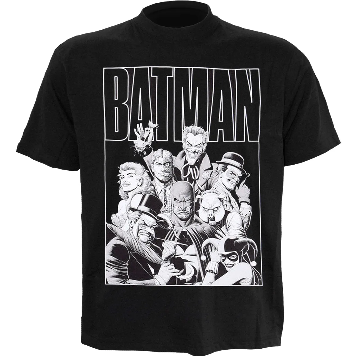 DC COMICS BATMAN - ROGUES GALLERY - Front Print T-Shirt Black sold by Spiral Direct