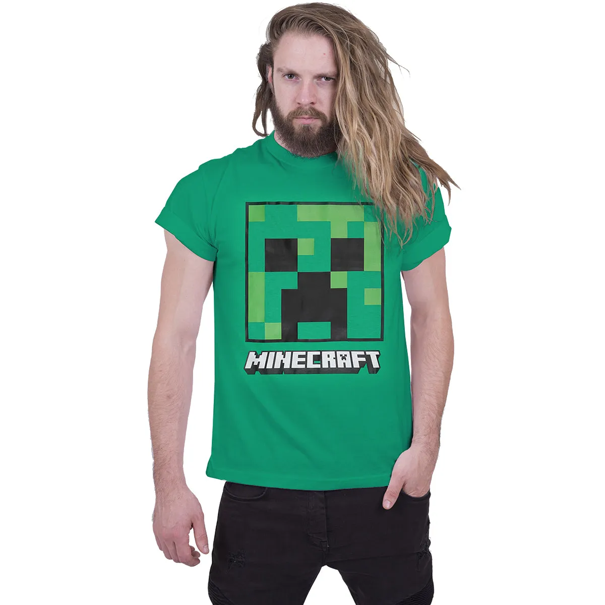 MINECRAFT - CREEPER FACE - T-Shirt Olive sold by Spiral Direct product image thumbnail 2