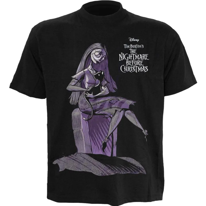 NIGHTMARE BEFORE CHRISTMAS - SALLYCAT - Front Print T-Shirt Black sold by Spiral Direct