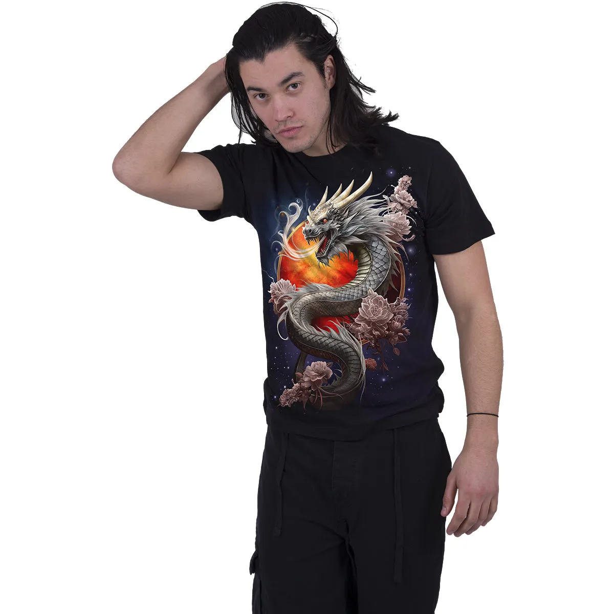 SUN DRAGON - Front Print T-Shirt Black sold by Spiral Direct product image thumbnail 2