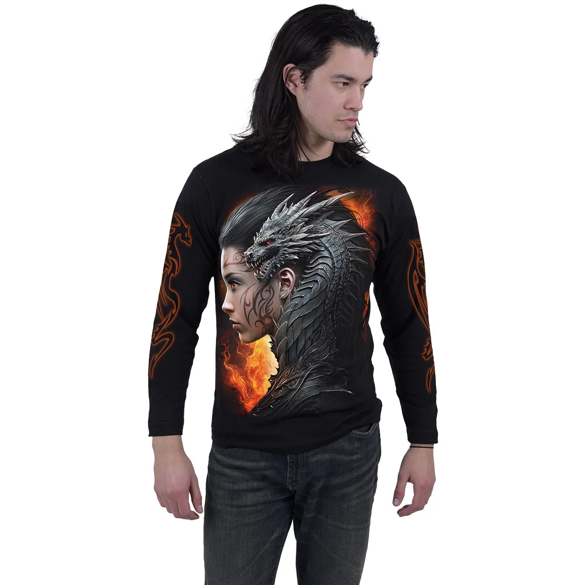 DRACO QUEEN - Longsleeve T-Shirt Black sold by Spiral Direct product image thumbnail 3