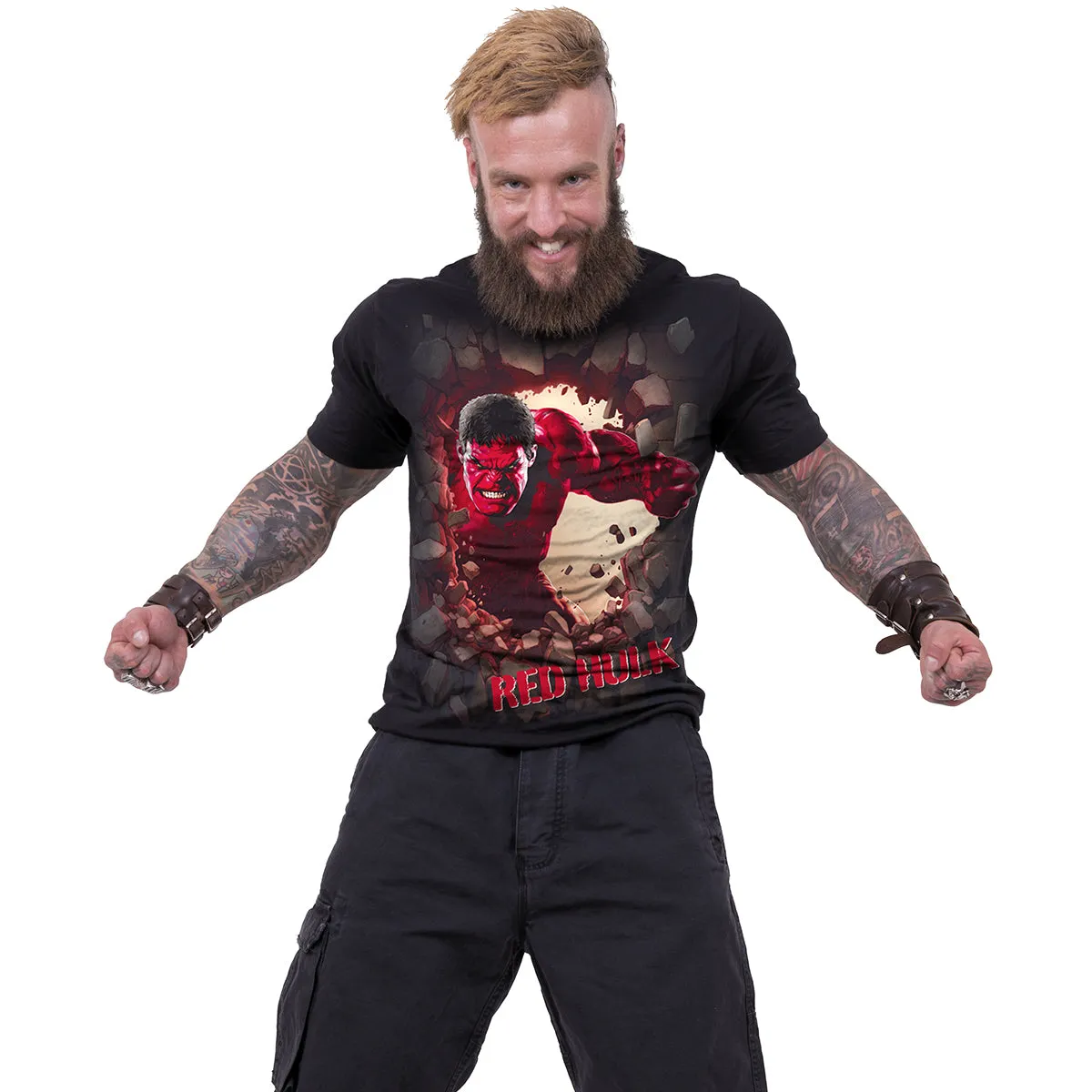 CAPTAIN AMERICA - RED HULK - Front Print T-Shirt Black sold by Spiral Direct product image thumbnail 2