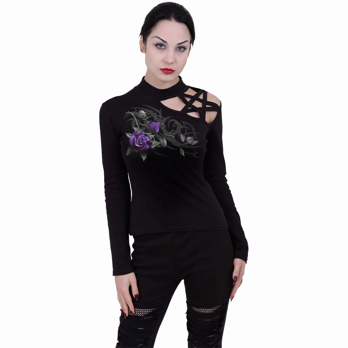 TRIBAL ROSE - Pentagram Shoulder Longsleeve Top sold by Spiral Direct product image thumbnail 2