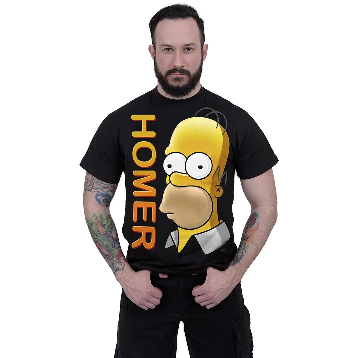 THE SIMPSONS - HOMER PORTRAIT - Front Print T-Shirt Black sold by Spiral Direct product image thumbnail 2