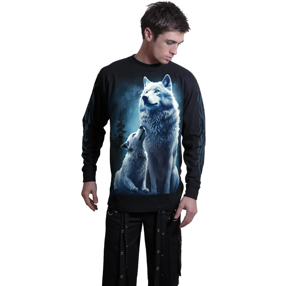 WOLF GUARDIAN - Longsleeve T-Shirt Black sold by Spiral Direct product image thumbnail 3