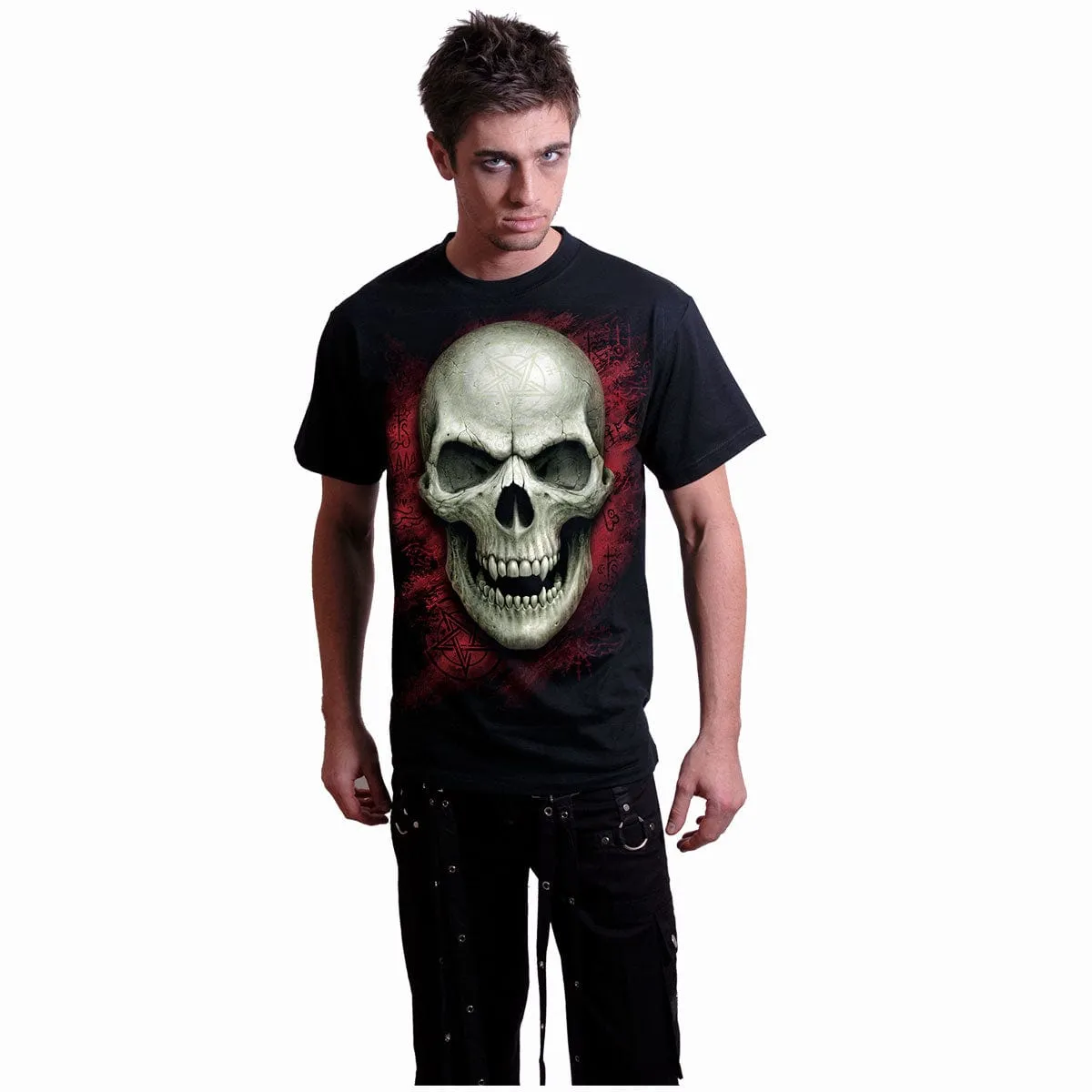 GOTHIC RUNES - GLOW IN THE DARK - Front Print T-Shirt Black sold by Spiral Direct product image thumbnail 3