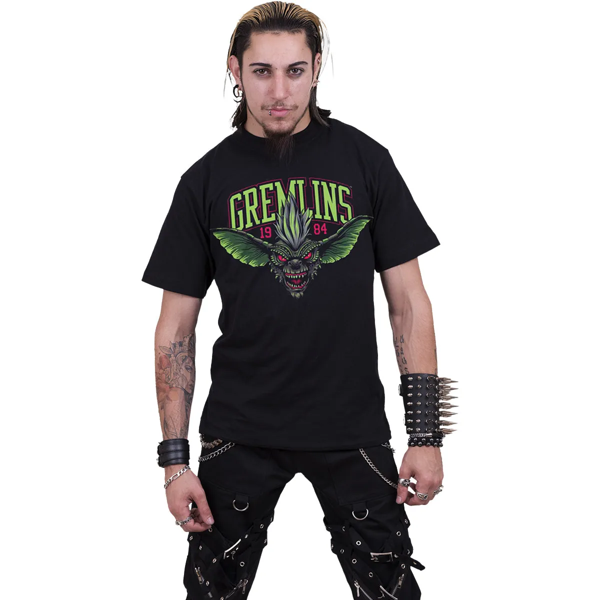 GREMLINS - STRIPE - Front Print T-Shirt Black sold by Spiral Direct product image thumbnail 2