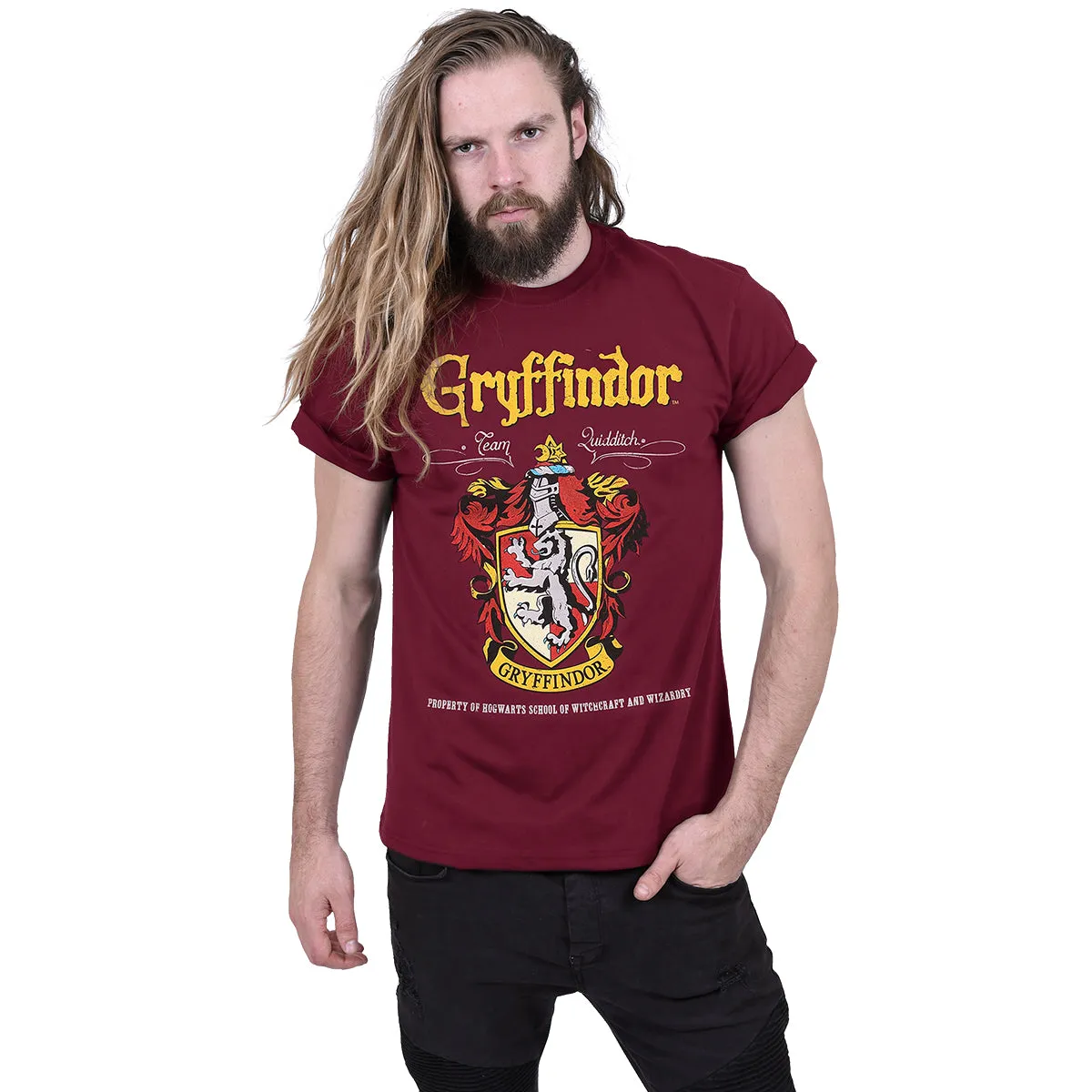 HARRY POTTER - GRYFFINDOR RED CREST - T-Shirt Maroon sold by Spiral Direct product image thumbnail 2