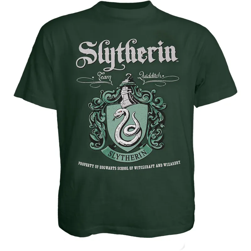HARRY POTTER - SLYTHERIN CREST - T-Shirt Olive sold by Spiral Direct