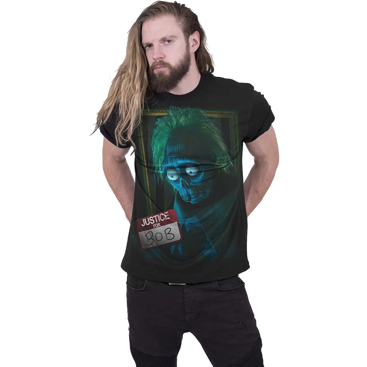 BEETLEJUICE 2 - JUSTICE FOR BOB - Front Print T-Shirt Black sold by Spiral Direct product image thumbnail 2