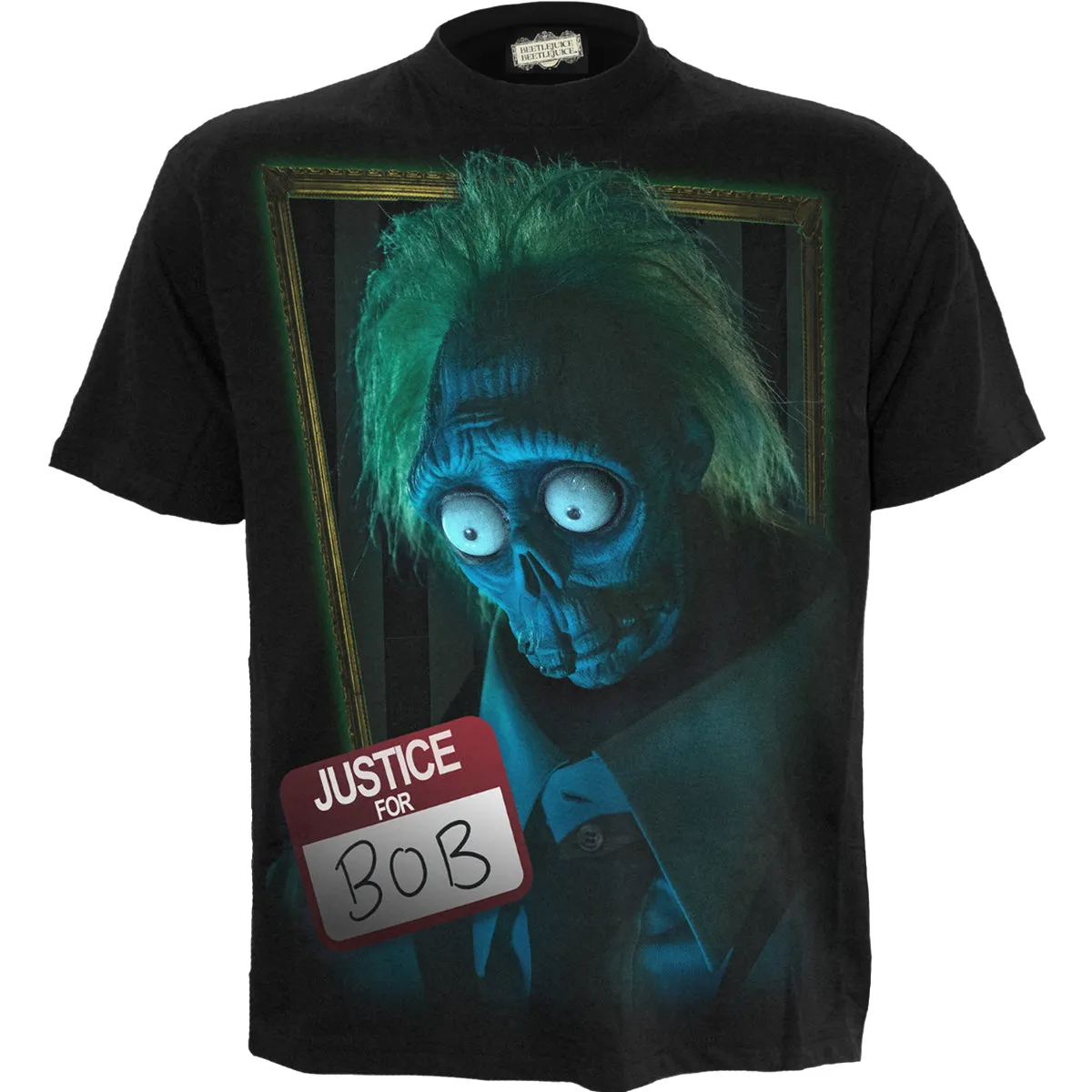 BEETLEJUICE 2 - JUSTICE FOR BOB - Front Print T-Shirt Black sold by Spiral Direct