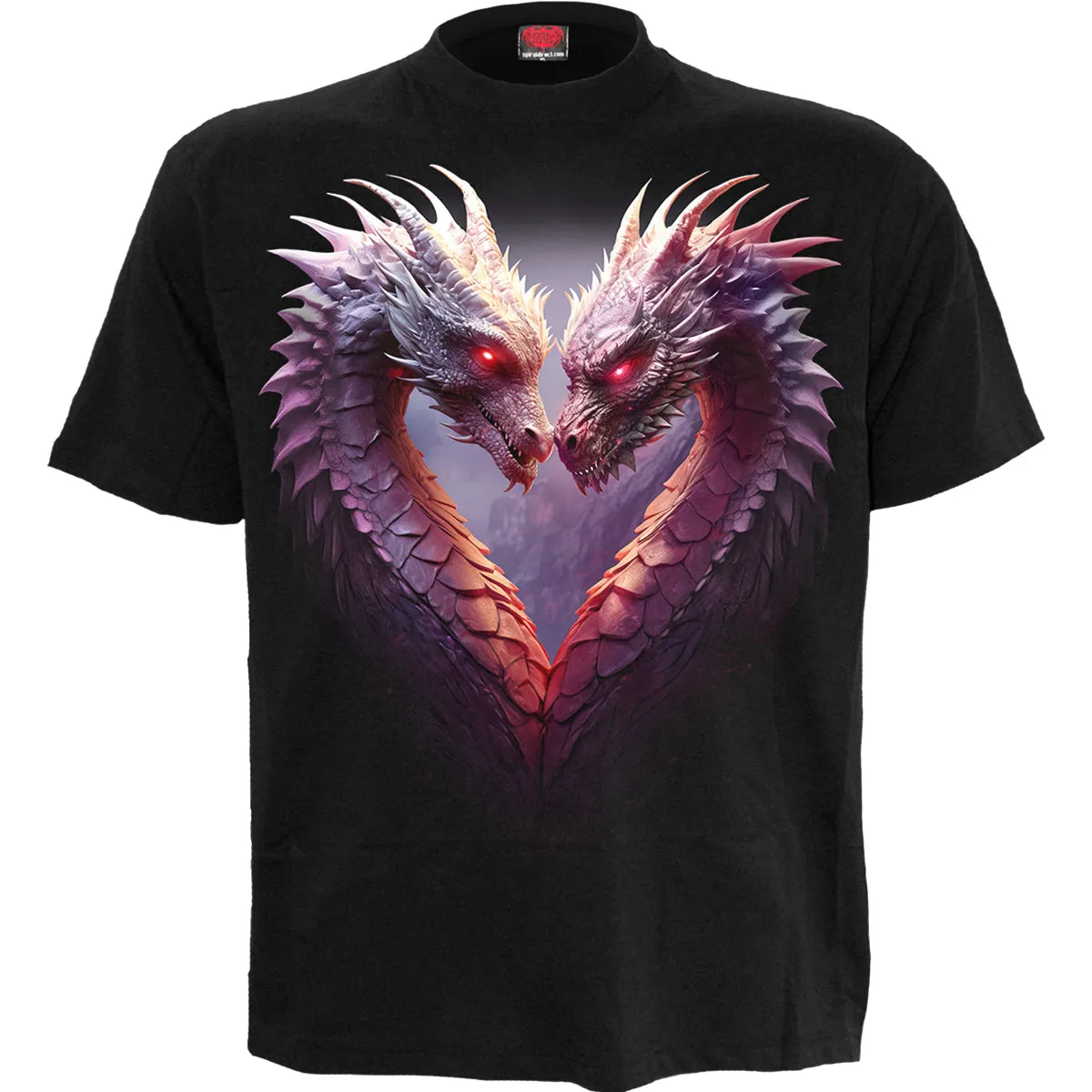 HEART OF DRAGONS - Front Print T-Shirt Black sold by Spiral Direct
