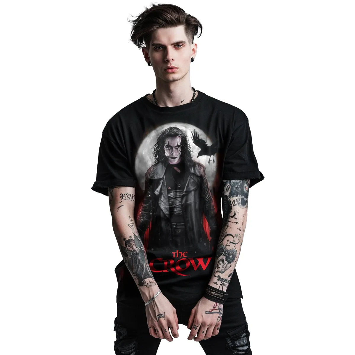 THE CROW - BLOOD MOON - Front Print T-Shirt Black sold by Spiral Direct product image thumbnail 2