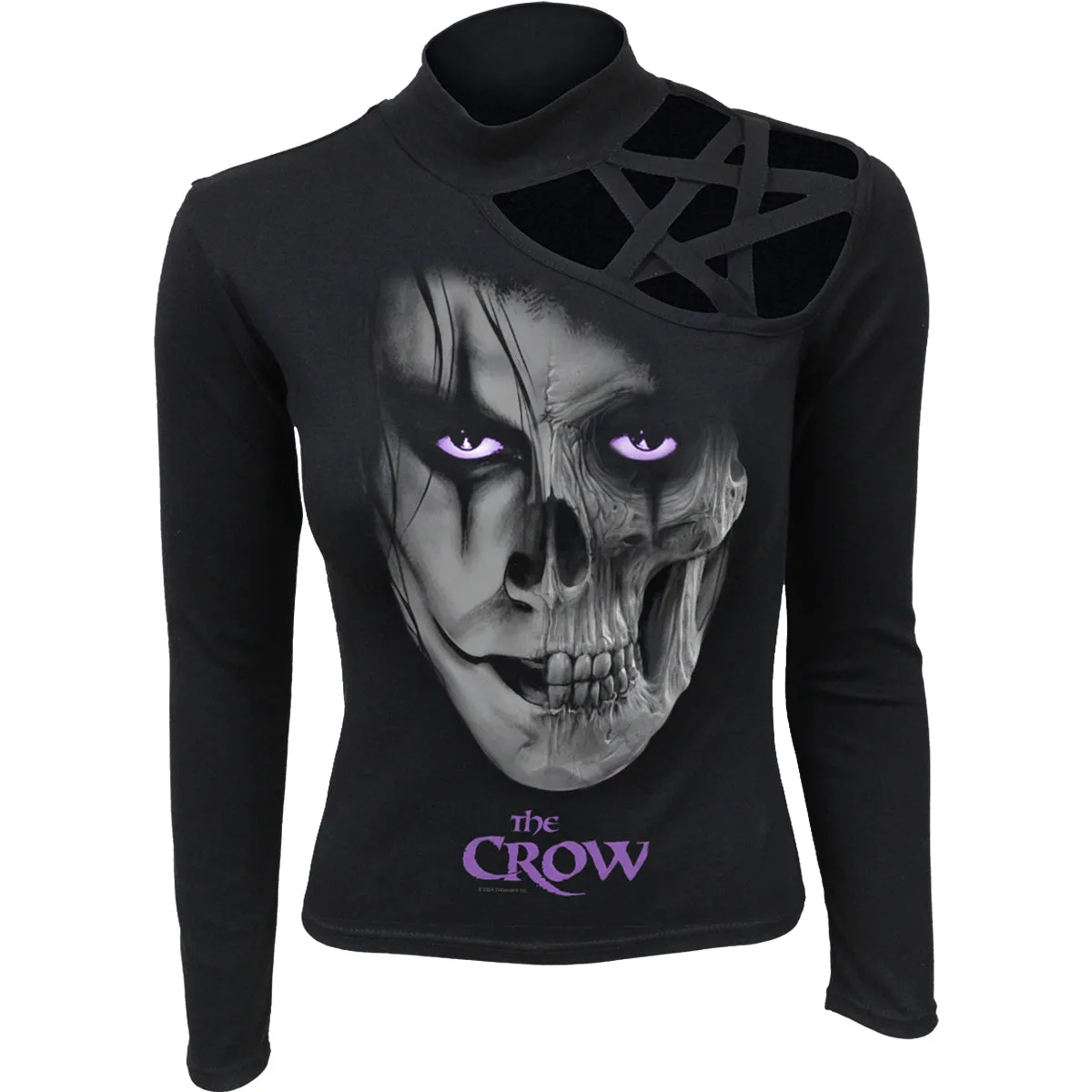 THE CROW - SKULL FACE - Pentagram Shoulder Longsleeve Top sold by Spiral Direct
