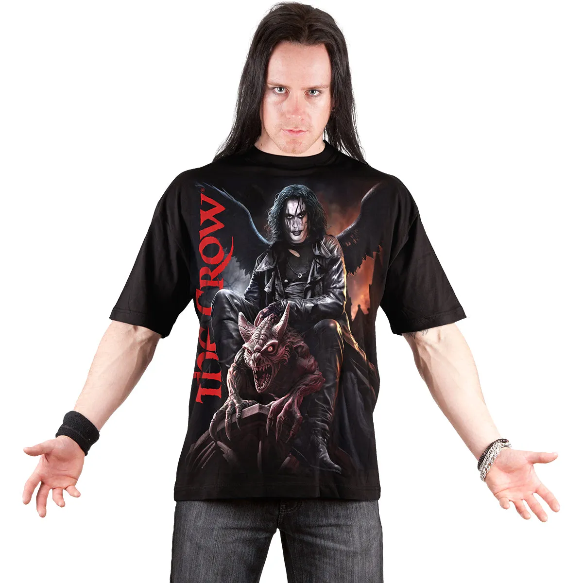 THE CROW - GARGOYLE - Front Print T-Shirt Black sold by Spiral Direct product image thumbnail 2