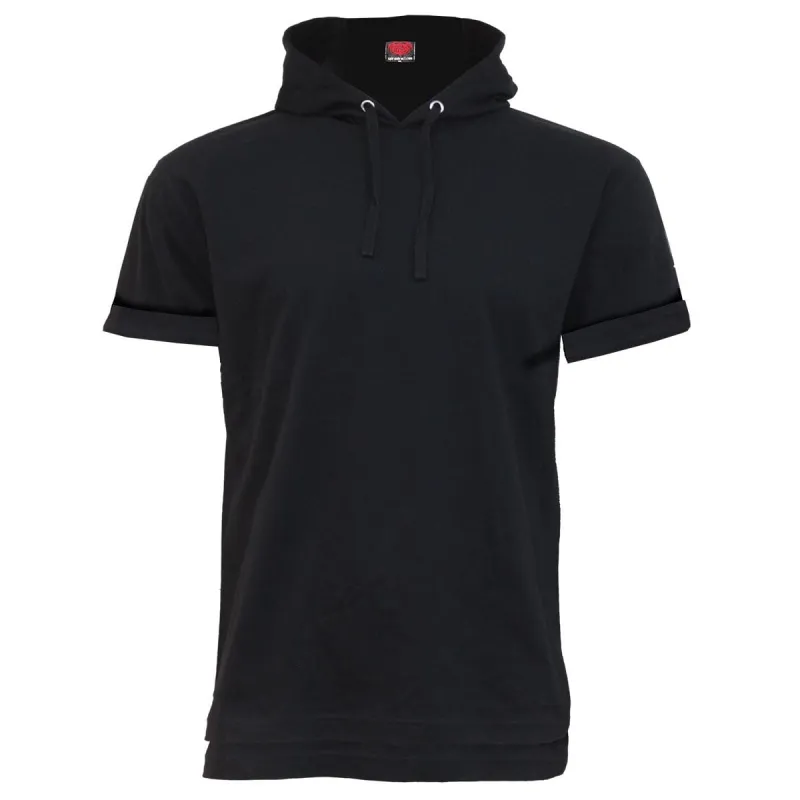 URBAN FASHION - Fine Cotton T-shirt Hoody Black sold by Spiral Direct