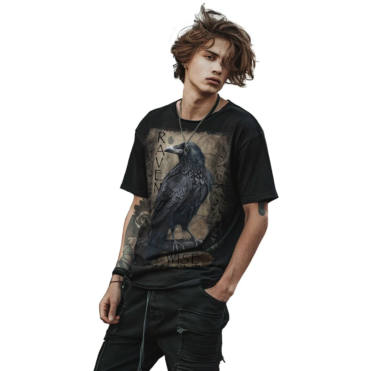 RAVEN WISE - T-Shirt Black sold by Spiral Direct product image thumbnail 3