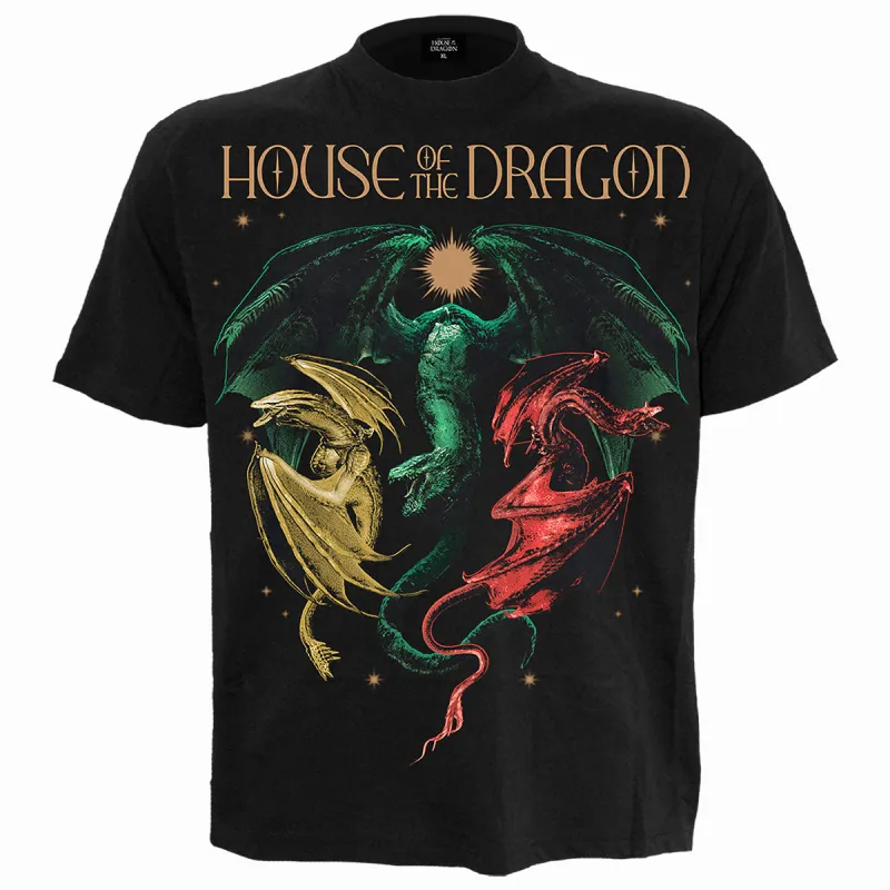 HOD 2 - TRI DRAGONS - Front Print T-Shirt Black sold by Spiral Direct