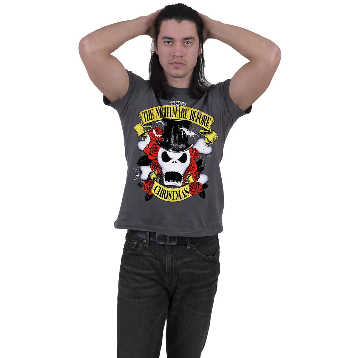 NIGHTMARE BEFORE CHRISTMAS - TOP HAT JACK - T-Shirt Charcoal sold by Spiral Direct product image thumbnail 2