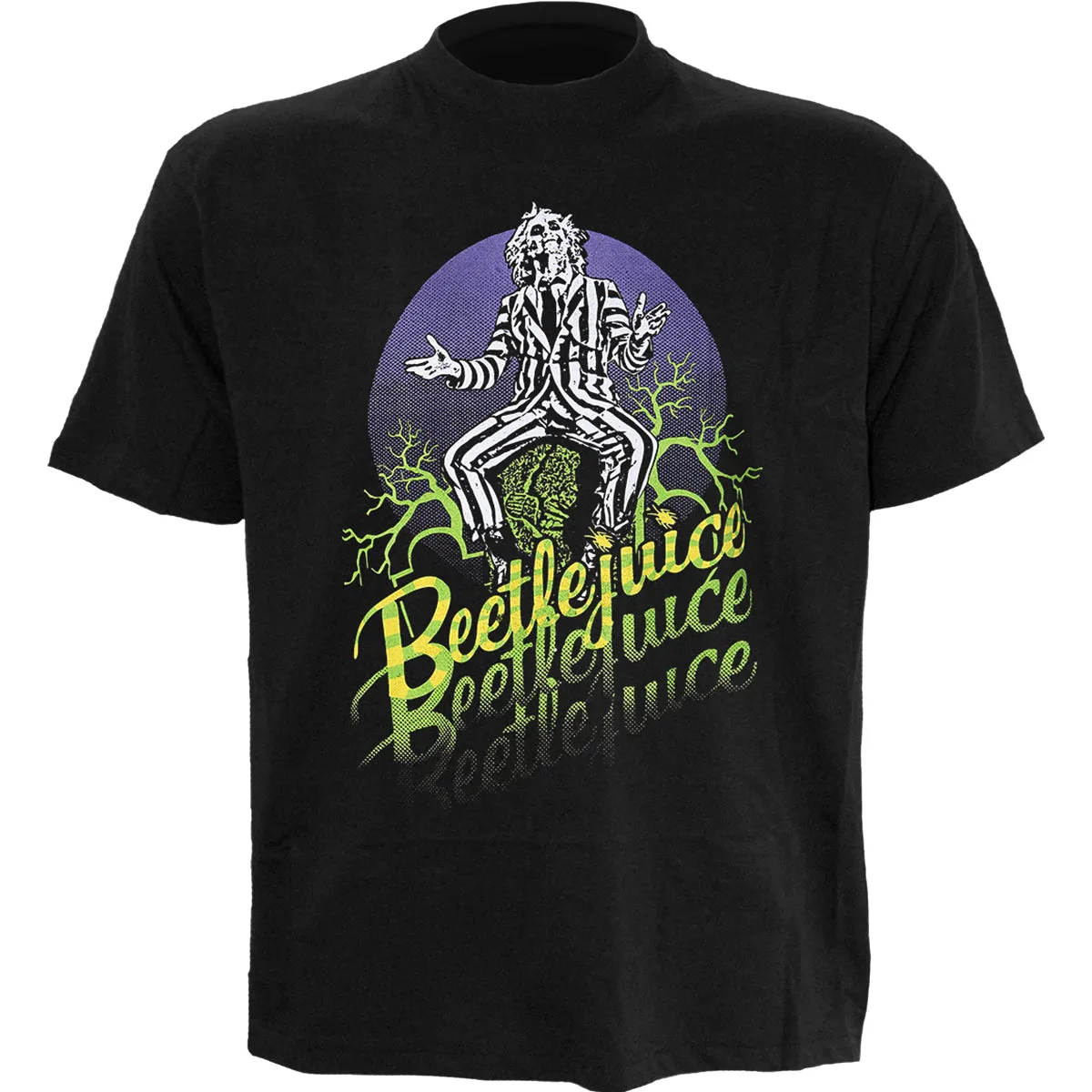 BEETLEJUICE - TRIPLE B - Front Print T-Shirt Black sold by Spiral Direct