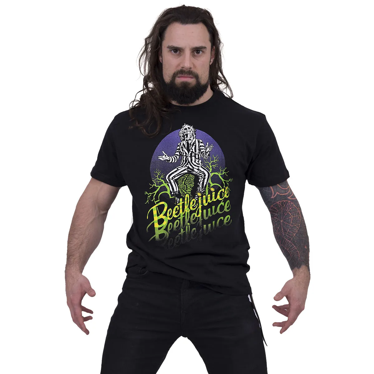 BEETLEJUICE - TRIPLE B - Front Print T-Shirt Black sold by Spiral Direct product image thumbnail 2