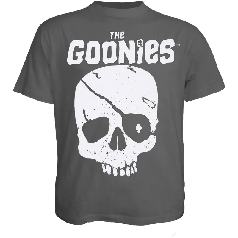 GOONIES, THE - SKULL AND LOGO - T-Shirt Charcoal sold by Spiral Direct