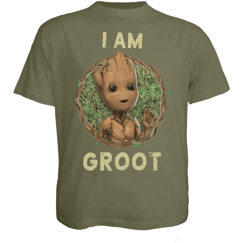 MARVEL I AM GROOT - I AM GROOT - T-Shirt Olive sold by Spiral Direct