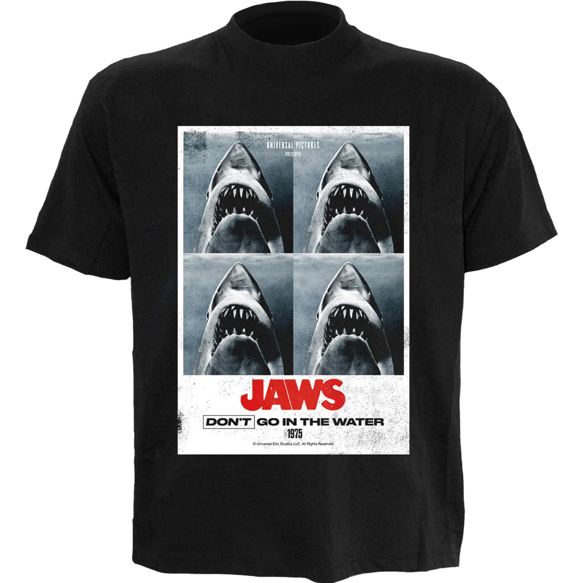 JAWS - DONT GO IN THE WATER - Front Print T-Shirt Black sold by Spiral Direct