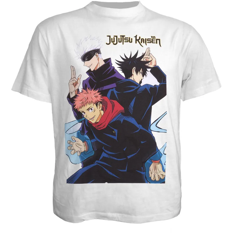 JUJUTSU KAISEN - TRIO - Front Print T-Shirt White sold by Spiral Direct
