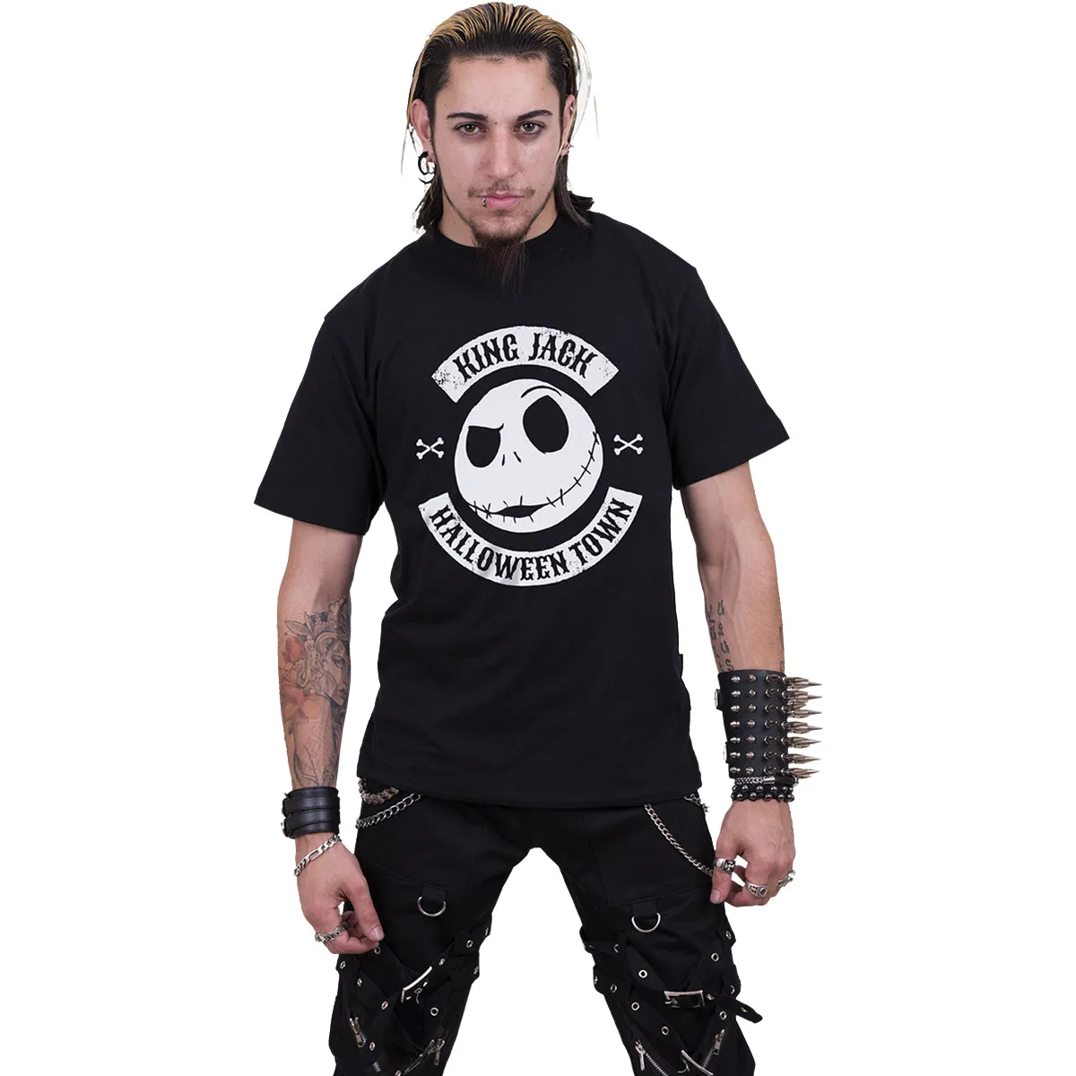NIGHTMARE BEFORE CHRISTMAS - JACK CREST - Front Print T-Shirt Black sold by Spiral Direct product image thumbnail 2