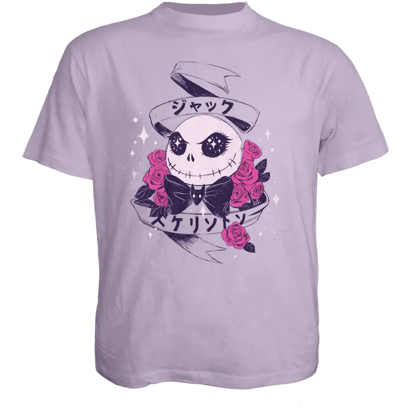 NIGHTMARE BEFORE CHRISTMAS - KAWAII JACK - Front Print T-Shirt Black sold by Spiral Direct