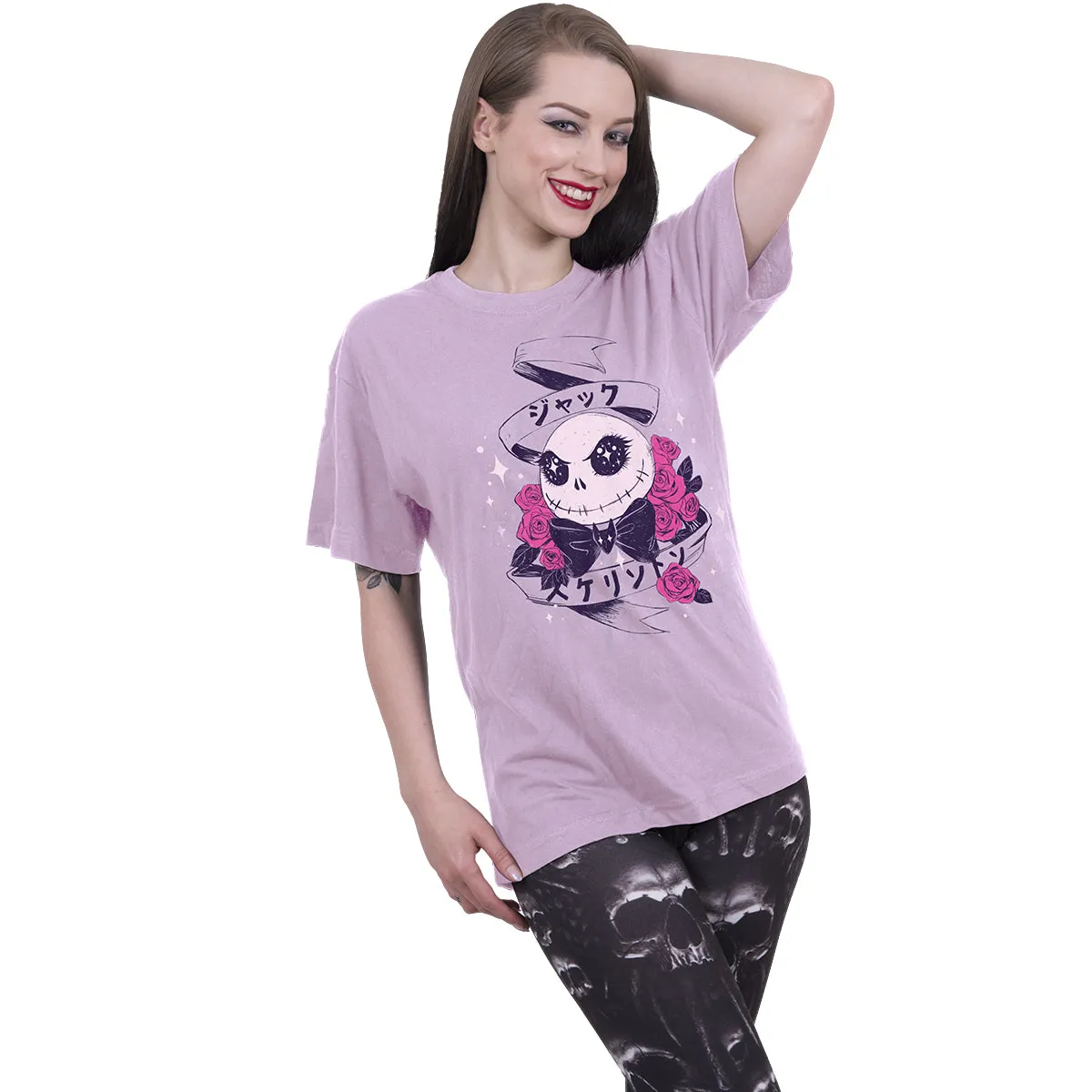 NIGHTMARE BEFORE CHRISTMAS - KAWAII JACK - Front Print T-Shirt Black sold by Spiral Direct product image thumbnail 2