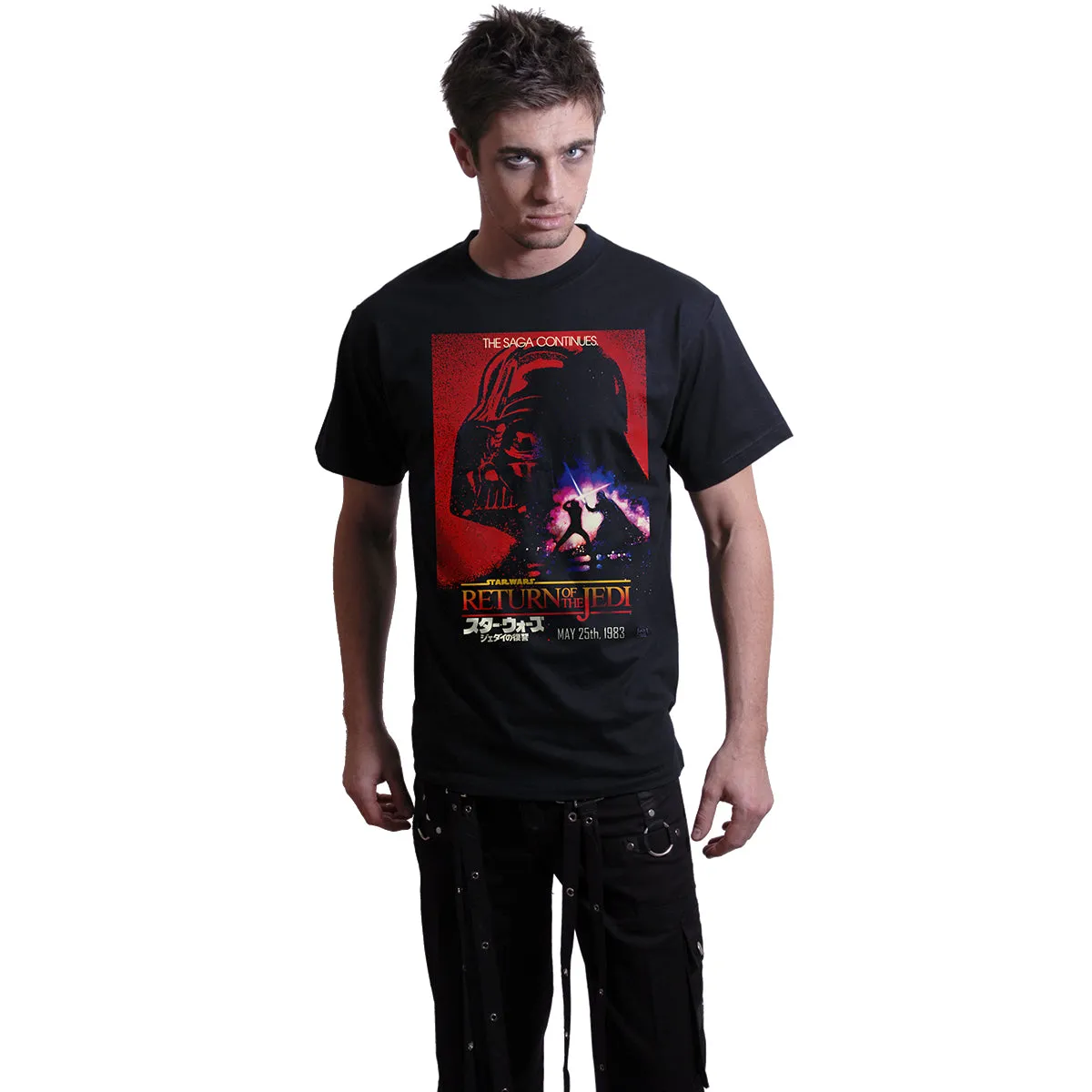 STAR WARS - VADER POSTER - Front Print T-Shirt Black sold by Spiral Direct product image thumbnail 2